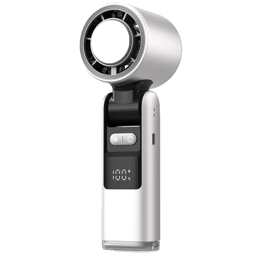 Cross-border New Portable Rapid-cooling Ice-pack Folding Turbo Fan ABS Plastic Powerful Airflow Long Battery Life USB Charging