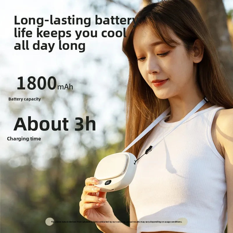 Hot Cross-border New Portable USB Outdoor Large Wind Bladeless Neck & Waist Fan DQ239 ABS Plastic in Stock