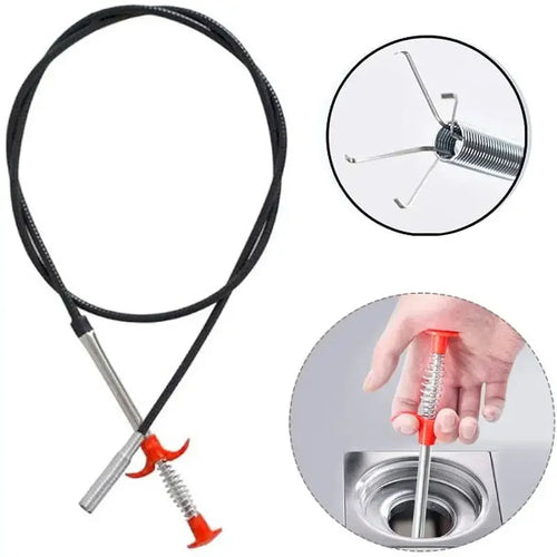 60/90/160/200cm Hair Drain Clog Remover Tool Bendable Hose Grabber Claw PickUp Reacher Flexible Cleaner for Sink Tube Toilet