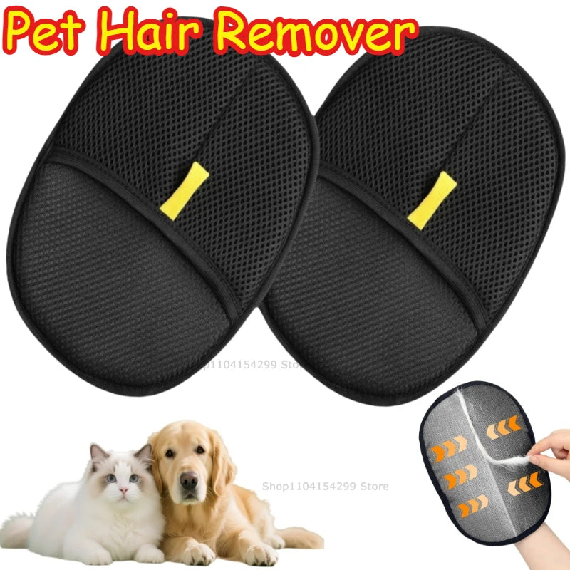 Pet Hair Remover Glove Electrostatic for Cats and Dogs Reusable Pet Fur Cleaning Mitt for Furniture Sofa Carpet Bedding Clothes